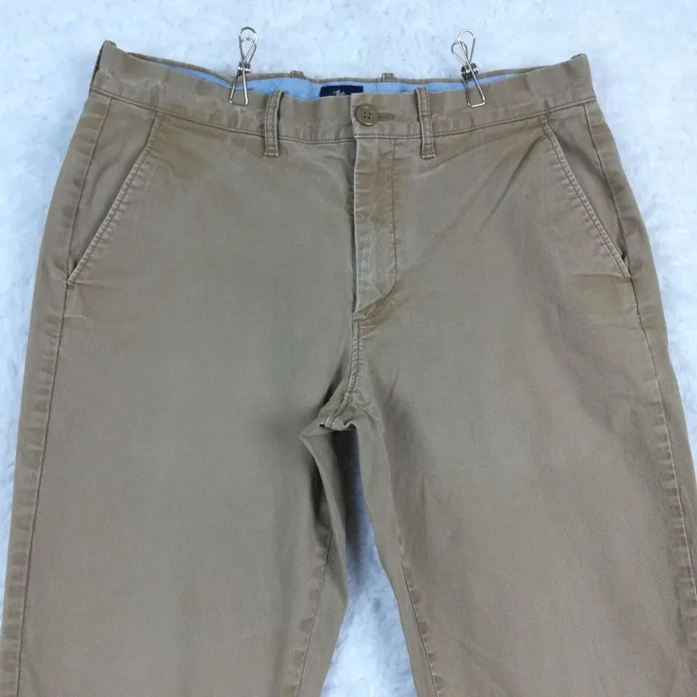 J. Crew Mens Pants Sutton‎ Chino Flex Straight Fit Brown Tan Stretch 31x32